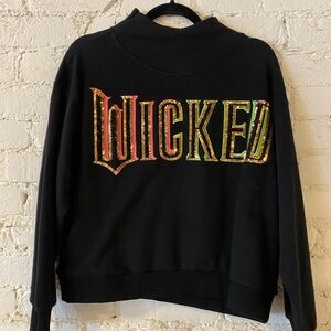 QUEEN OF SPARKLES Black Sweatshirt with Colorful 'Wicked' Design